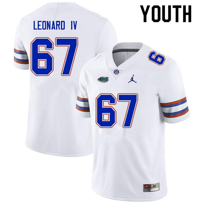 Youth #67 Richie Leonard IV Florida Gators College Football Jerseys Sale-White